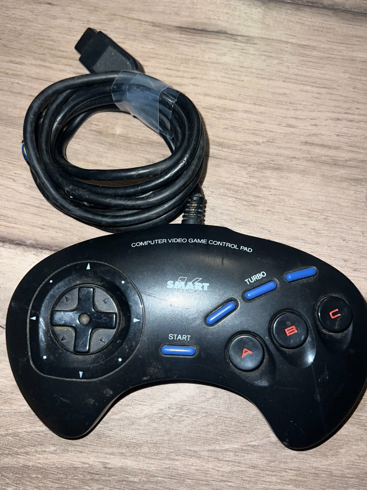 Sega Genesis Controller Honey Bee SG-8 6 Button Pad with Turbo FRAYED