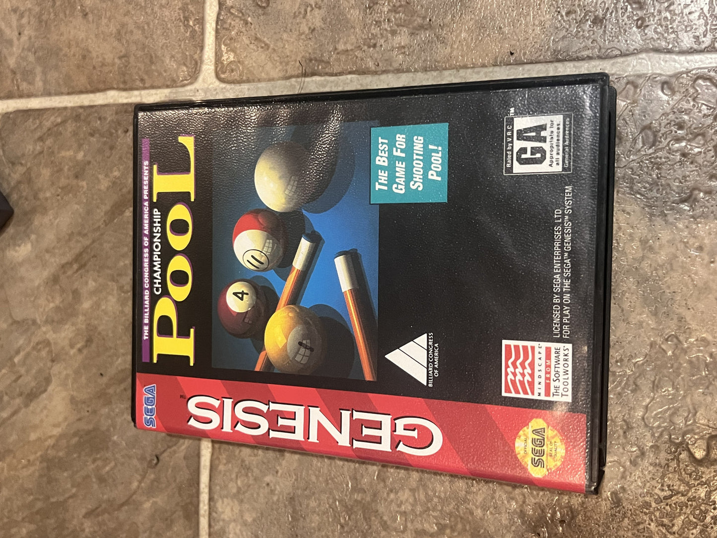 Championship Pool (Sega Genesis, 1993) CIB COMPLETE IN BOX