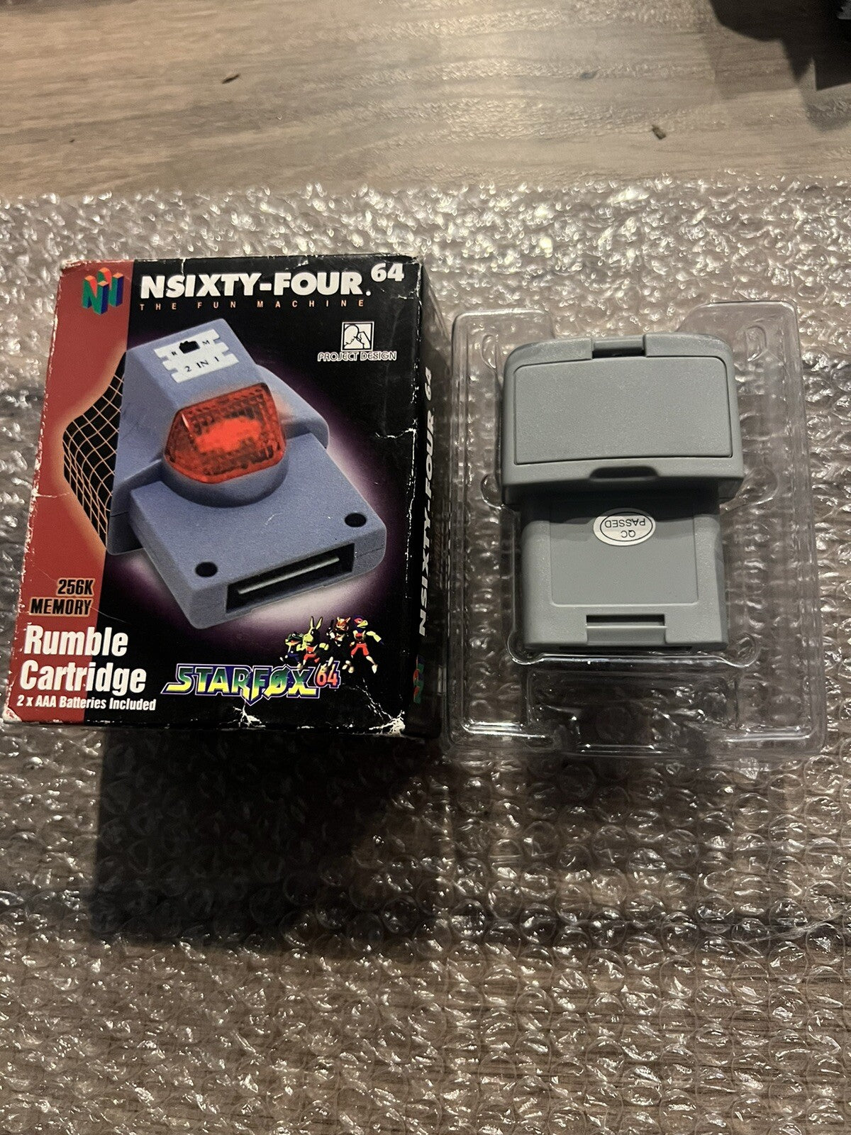 NSIXTY-FOUR 64 Rumble Cartridge With Memory Starfox 64 Project Design CIB W/ BOX