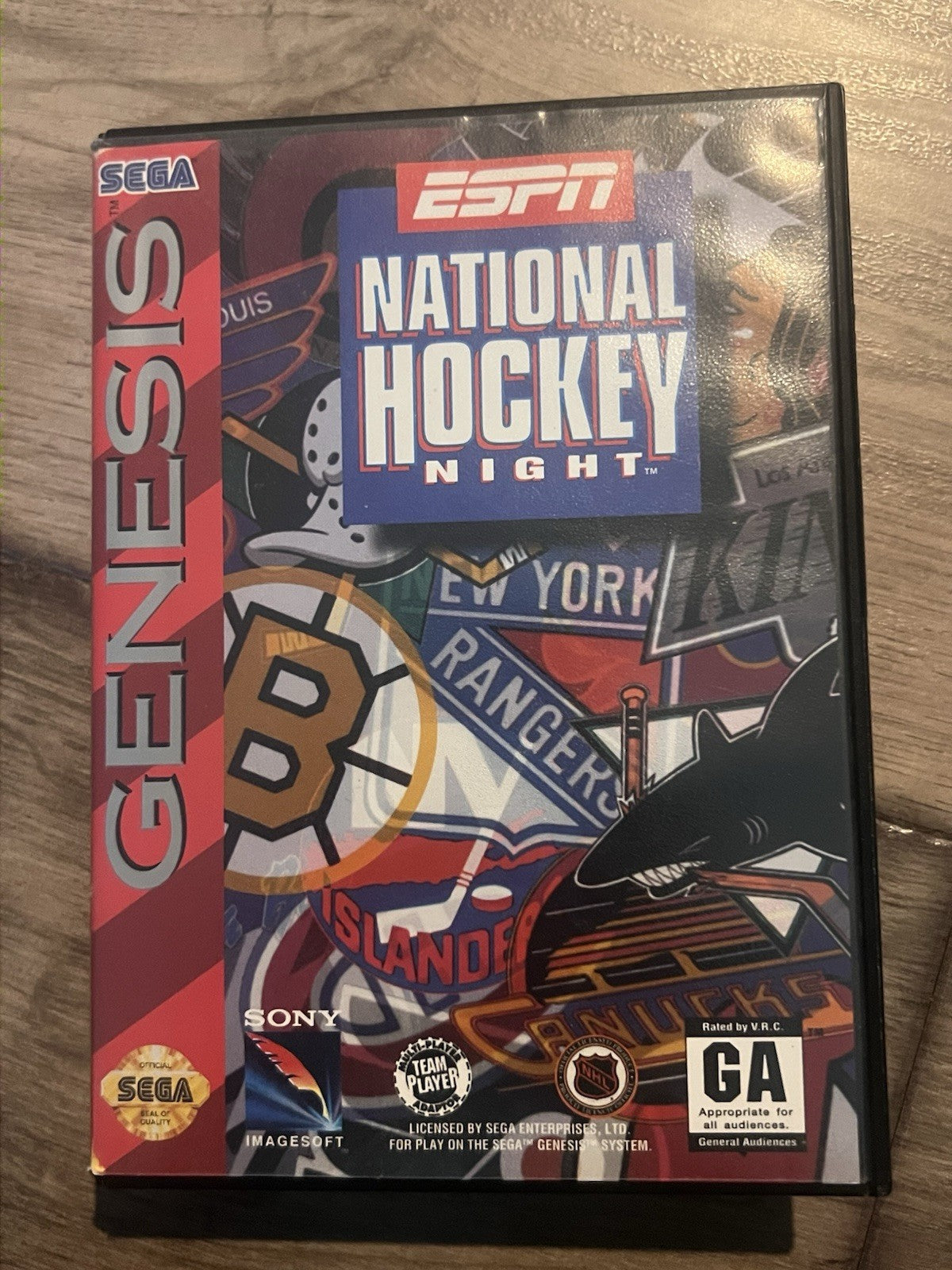 ESPN National Hockey Night Case (Sega Genesis, 1994) ARTWORK ONLY