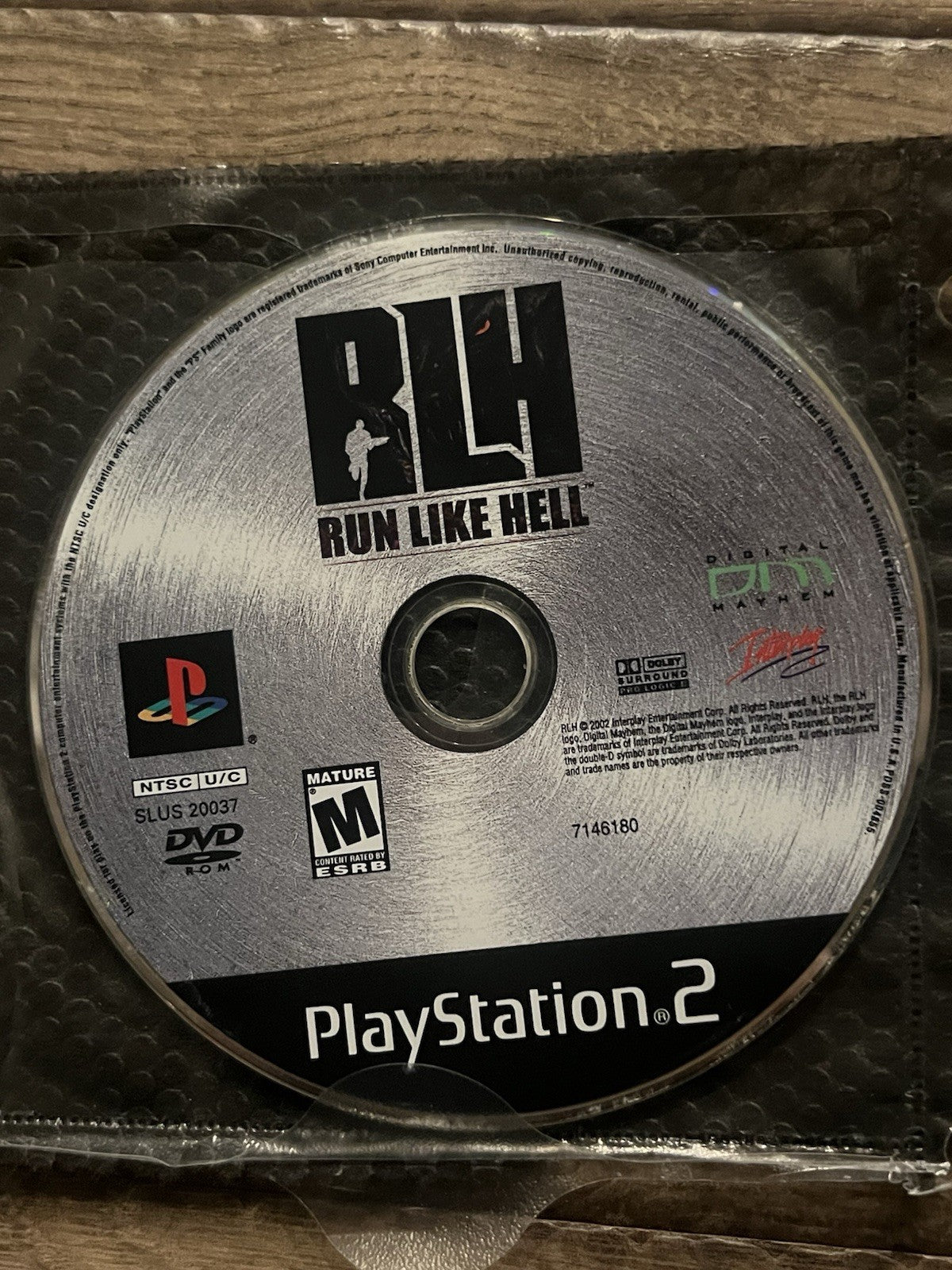 RLH: Run Like Hell (Sony PlayStation 2 PS2, 2002) DISC ONLY
