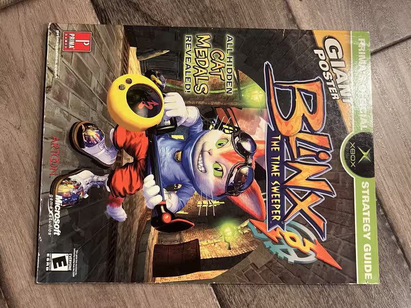 Prima Blinx the Time Sweeper Strategy Guide With Poster Xbox 2002