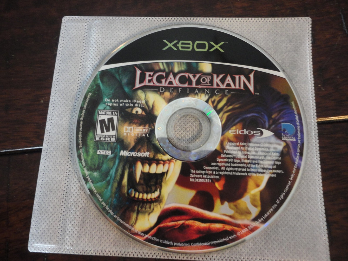 Legacy of Kain: Defiance (Microsoft Xbox, 2003) DISC ONLY