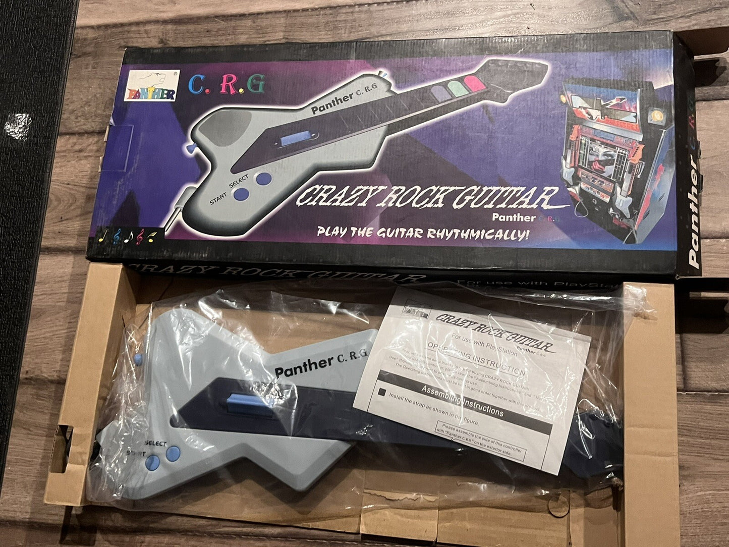 Panther Crazy Rock Guitar PlayStation CIB COMPLETE FOR DDR