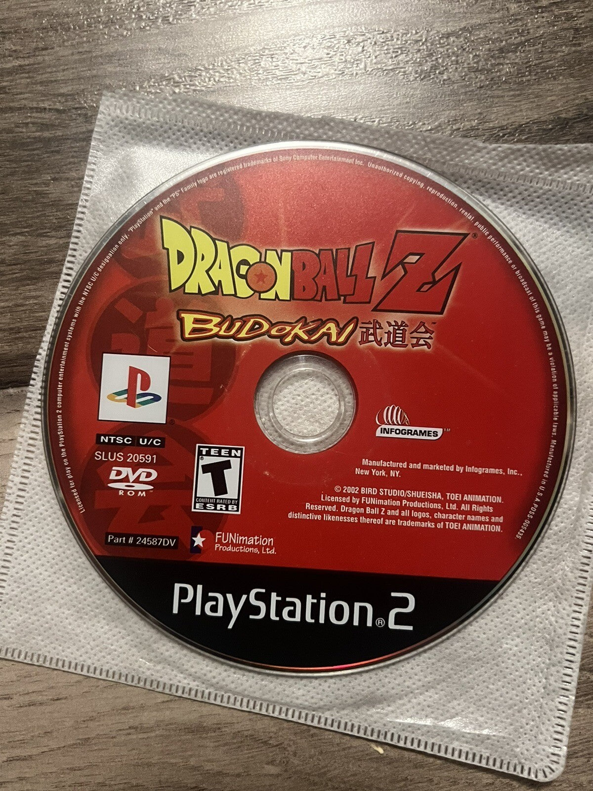 Dragon Ball Z: Budokai (Sony PlayStation 2, 2002) DISC ONLY