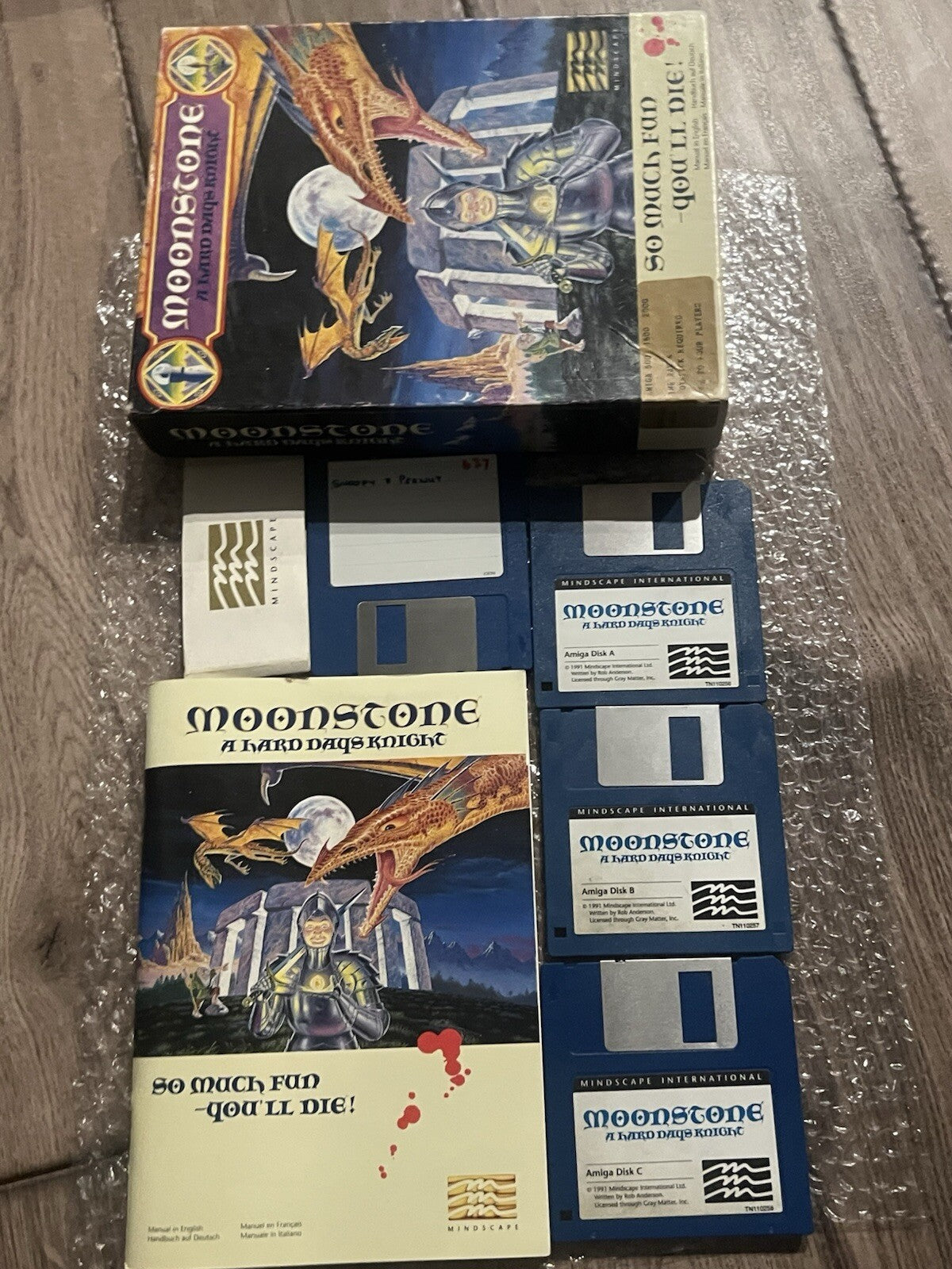 Moonstone Mindscape Commodore Amiga Big Box CIB Complete With Manual No Map