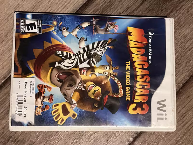 Madagascar 3 (Nintendo Wii, 2012) NO MANUAL