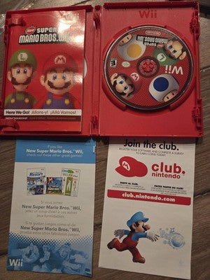 New Super Mario Bros Wii (Nintendo Wii, 2009) CIB COMPLETE