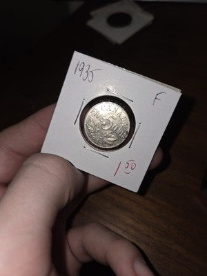 1935 Canada 5 Cents Nickel - Circulated Nice Coin Album