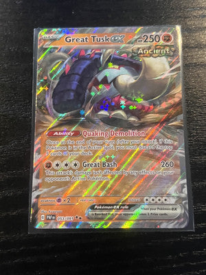 Great Tusk ex - 053/091 - Pokemon Paldean Fates Ultra Rare Card NM