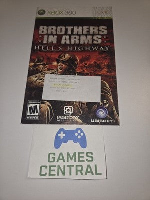 Brothers in Arms Hell's Highway (Xbox 360, 2008) MANUAL ONLY