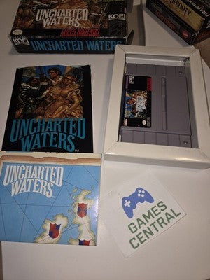 Uncharted Waters SNES (Super Nintendo, 1993) CIB Complete WITH MAP
