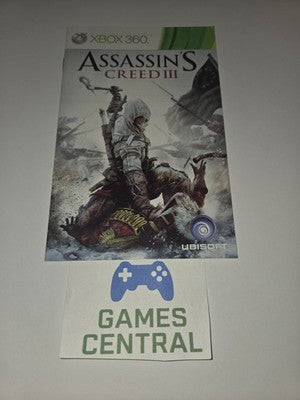 Assassin's Creed III (Xbox 360, 2012) MANUAL ONLY