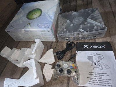 Microsoft Xbox Crystal Original Pal CIB COMPLETE IN BOX