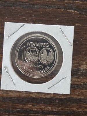 Canada 1974 Proof-Like Nickel Dollar Winnipeg 1874 Centennial