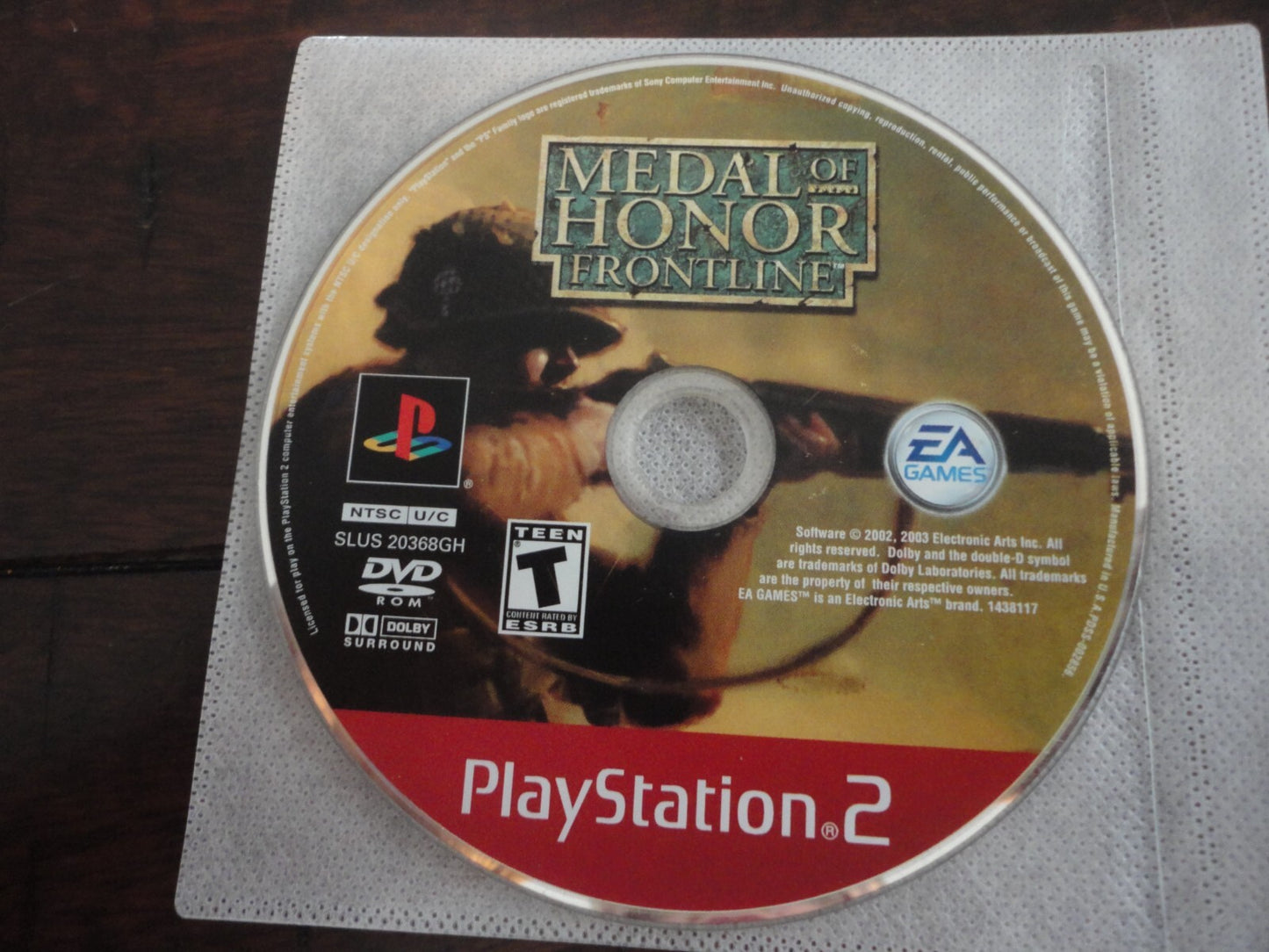 Medal of Honor: Frontline {Greatest Hits} (Sony PlayStation 2, 2002) DISC ONLY