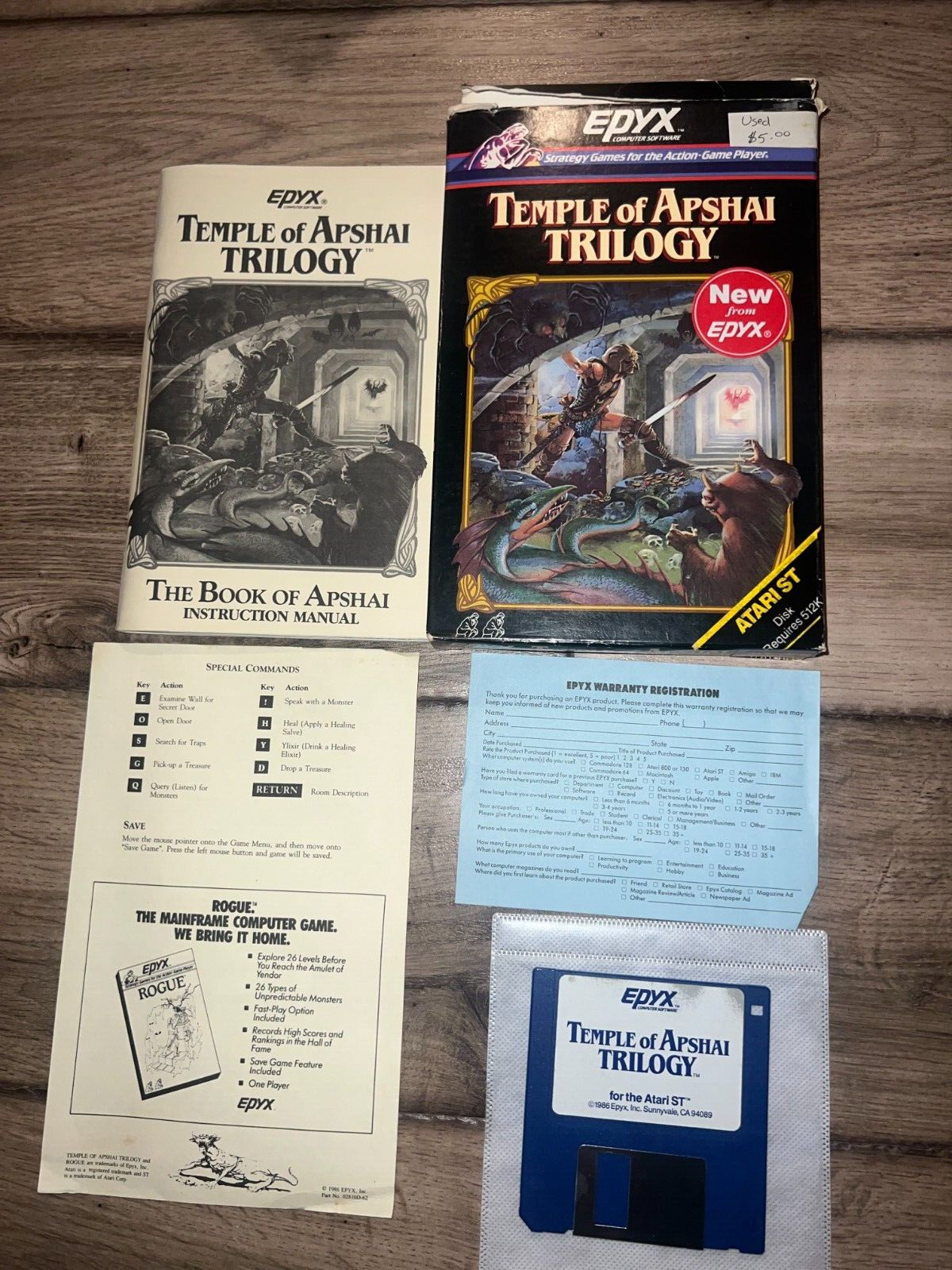 Temple of Apshai Trilogy (Atari ST, 1986) CIB
