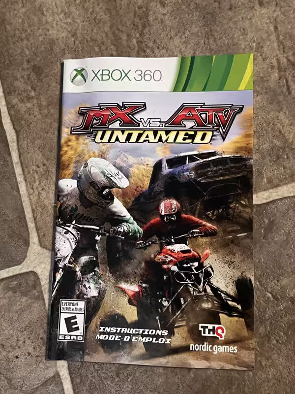 MX Vs ATV Untamed Microsoft Xbox 360 MANUAL ONLY