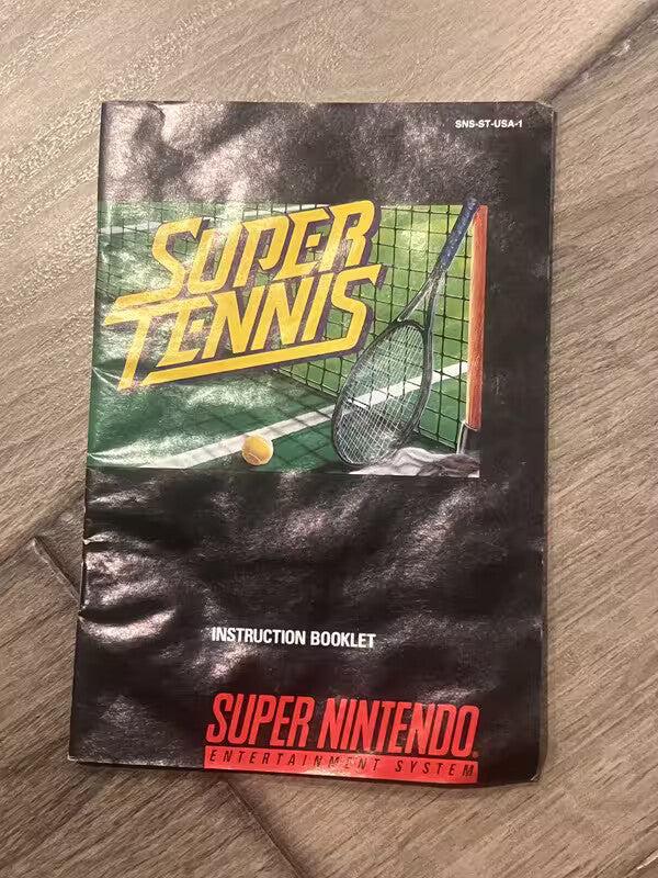 Super Tennis SNES Super Nintendo Instruction Booklet Manual