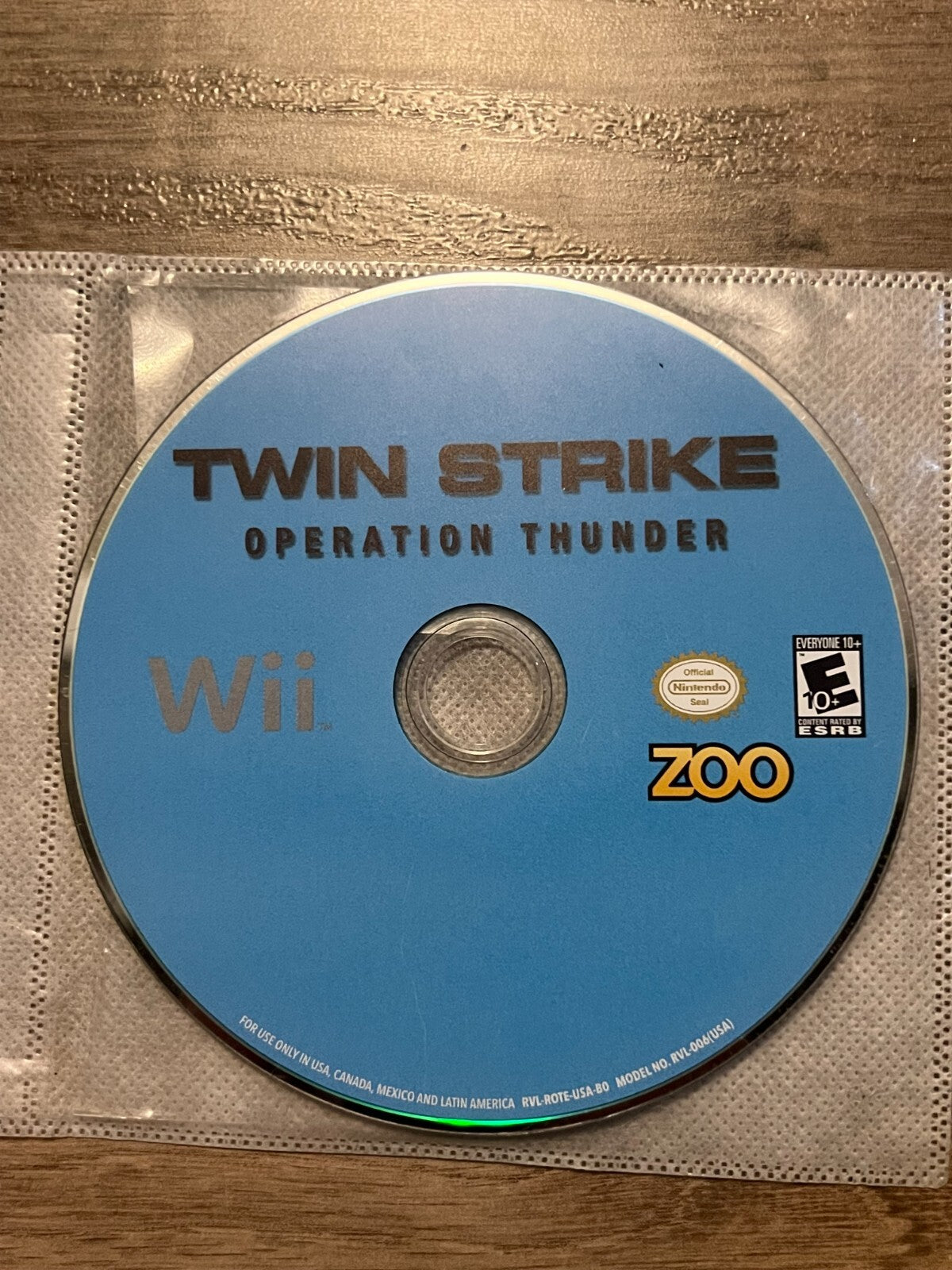 Twin Strike: Operation Thunder (Nintendo Wii, 2008) DISC ONLY
