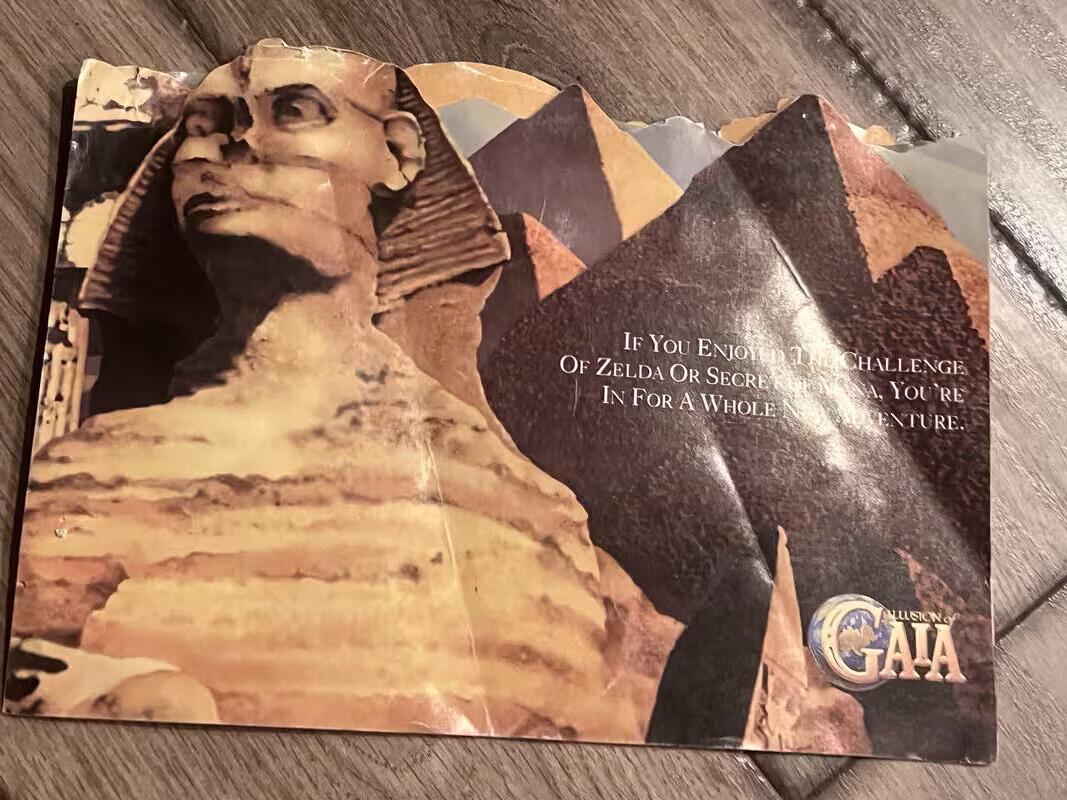 Illusion of Gaia Promo Ad Foldout Poster Super Nintendo Quintet