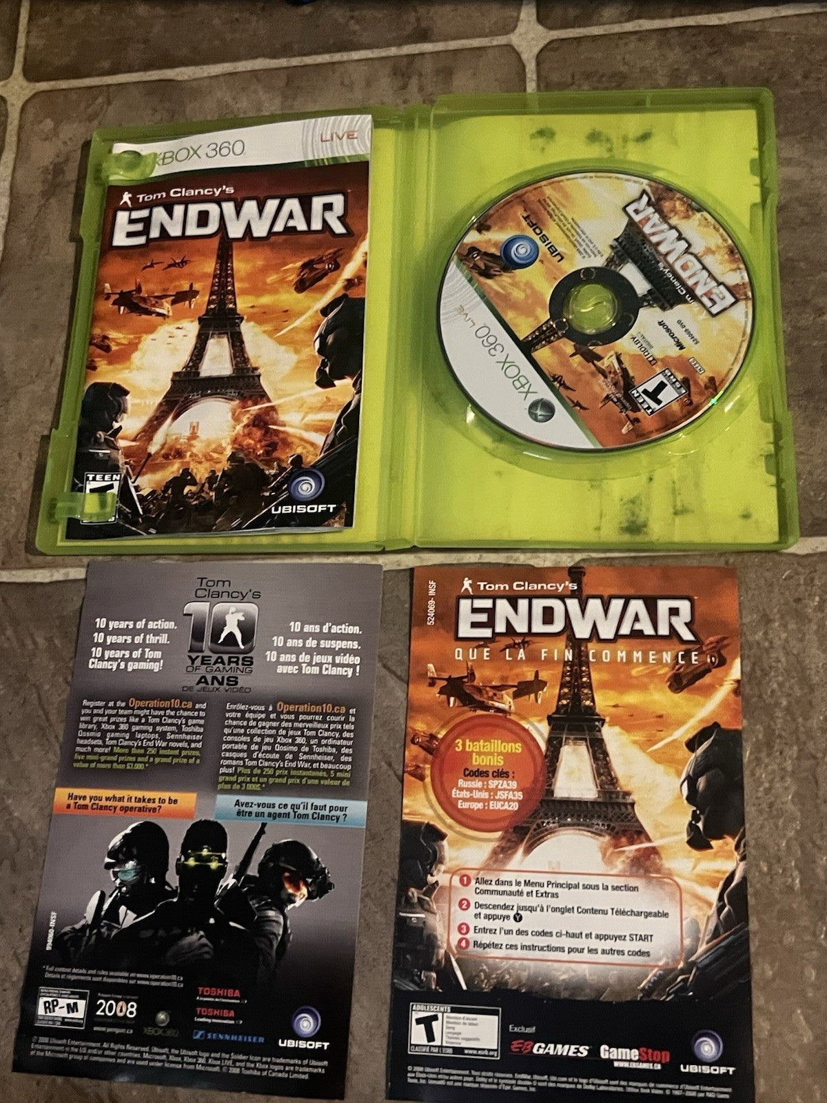 Tom Clancy's: End War (Microsoft Xbox 360, 2008) CIB COMPLETE