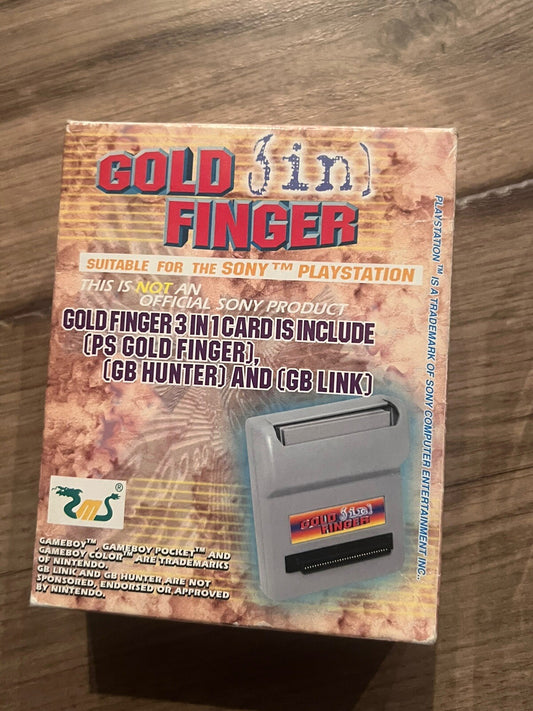 Gold Finger 3-in-1 Cheat Code Accessory for Playstation and Gameboy Adapter CIB
