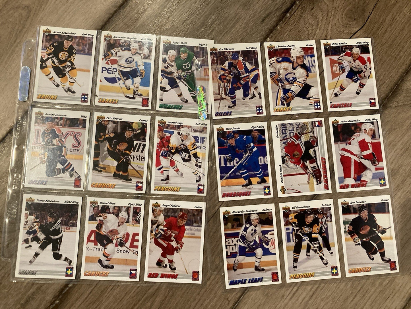 1991-92 Upper Deck Euro-Stars Complete 18 Card Insert Set