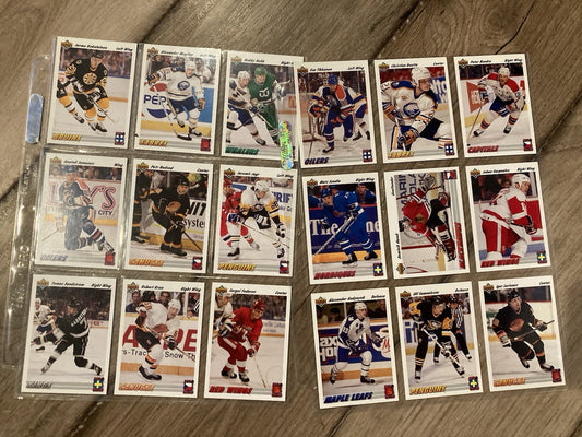 1991-92 Upper Deck Euro-Stars Complete 18 Card Insert Set