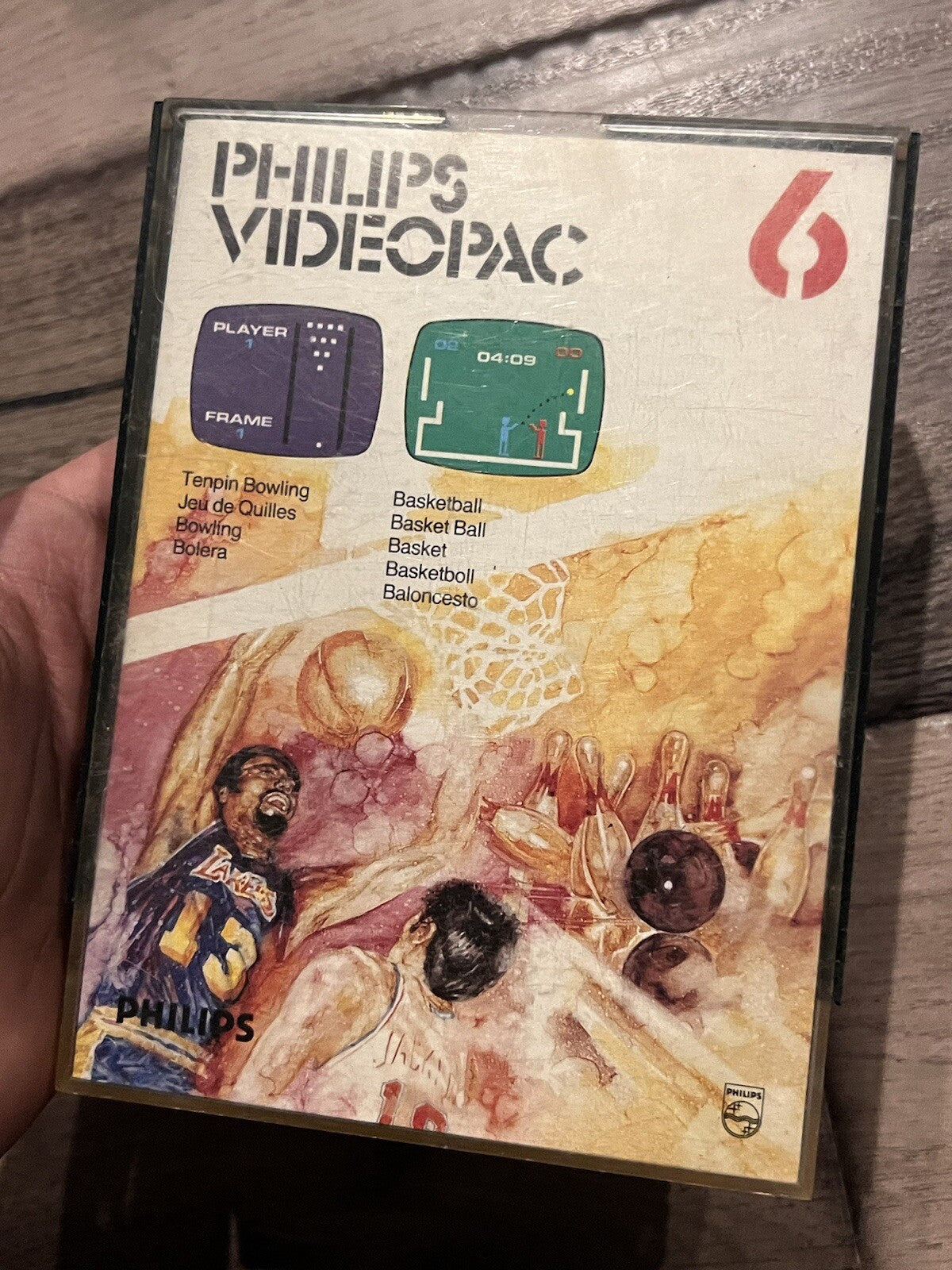 Tenpin Bowling + Basketball Philips VideoPac 6 (Magnavox Odyssey 2, 1980) CIB