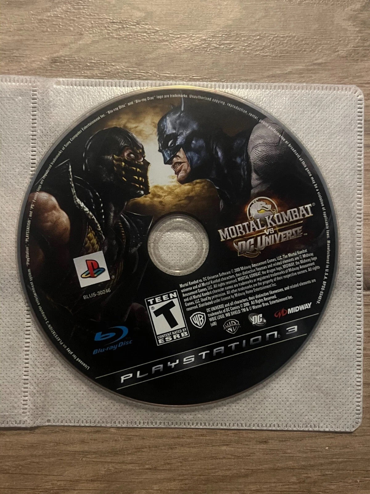 Mortal Kombat vs. DC Universe (Sony PlayStation 3, 2008) DISC ONLY