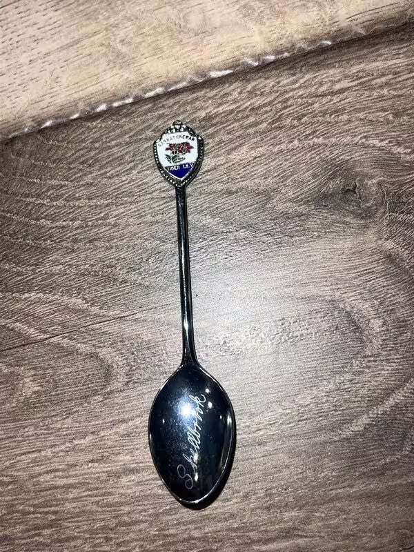Saskatoon Tiger Lily Saskatchewan Blue Collectable Souvenir Spoon BT