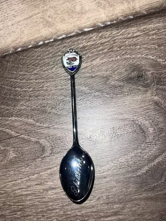 Saskatoon Tiger Lily Saskatchewan Blue Collectable Souvenir Spoon BT