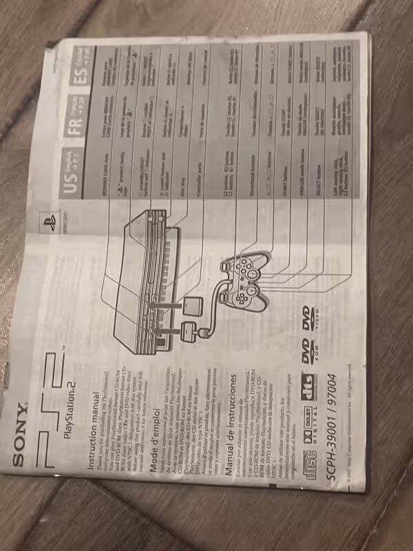 PS2 PlayStation 2 SCPH-39001/97004 Console Instruction Manual