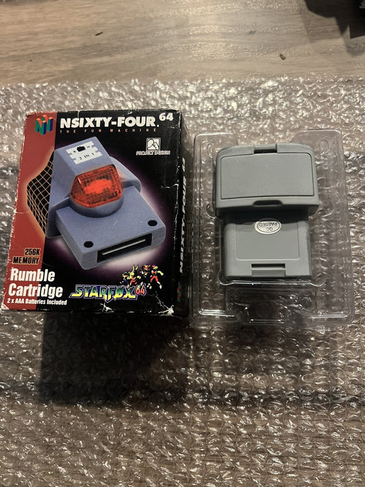 NSIXTY-FOUR 64 Rumble Cartridge With Memory Starfox 64 Project Design CIB W/ BOX