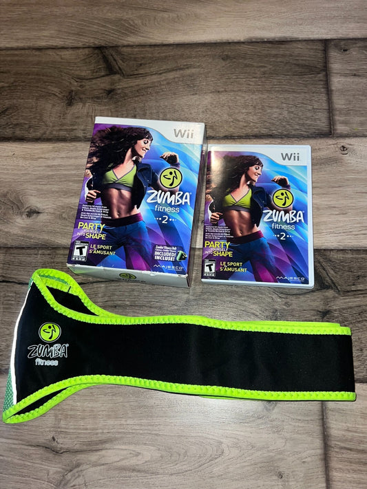 Zumba Fitness 2 (Nintendo Wii, 2011) CIB WITH BOX AND FITNESS BELT