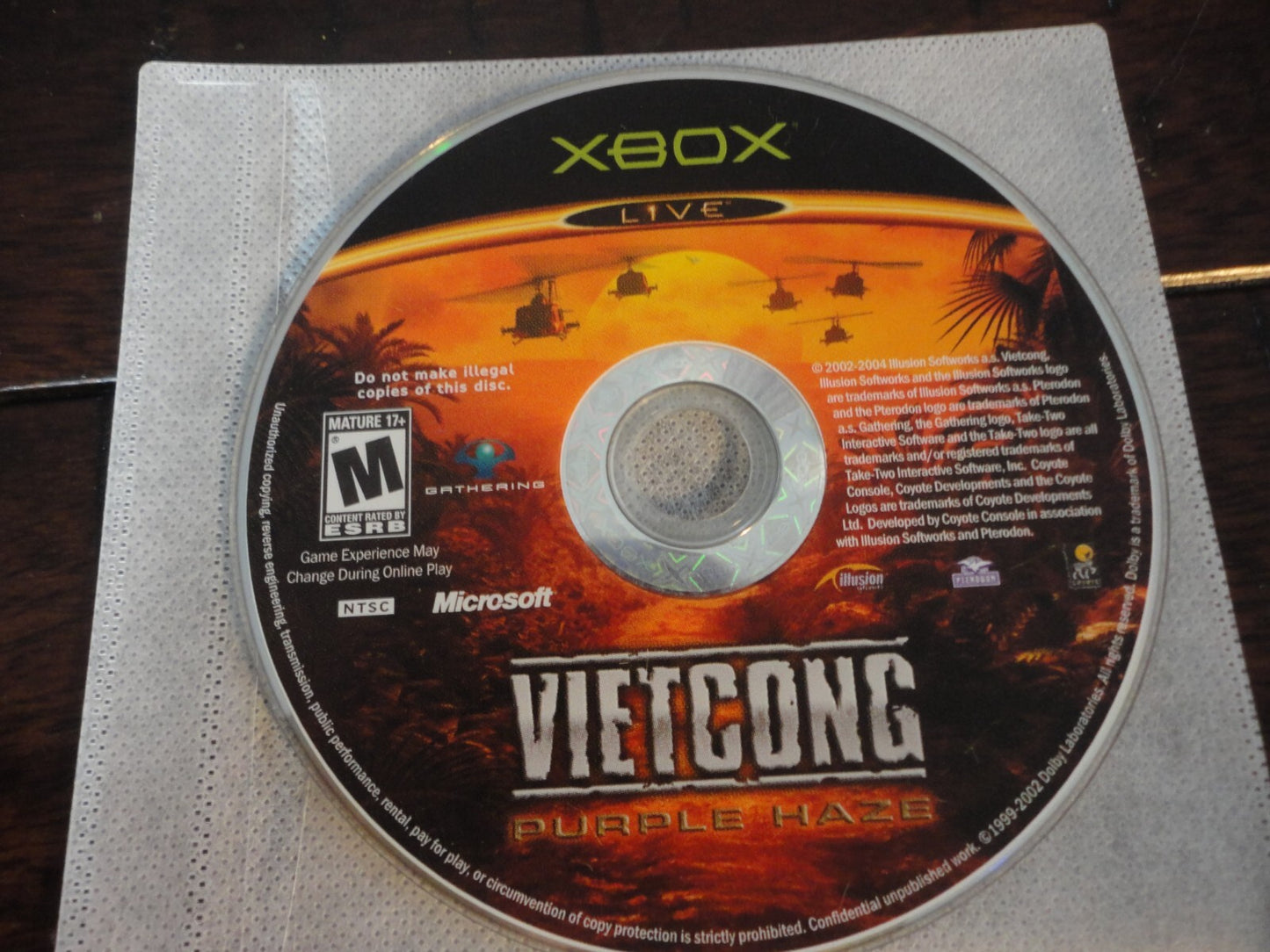 Vietcong: Purple Haze (Microsoft Xbox, 2004) DISC ONLY