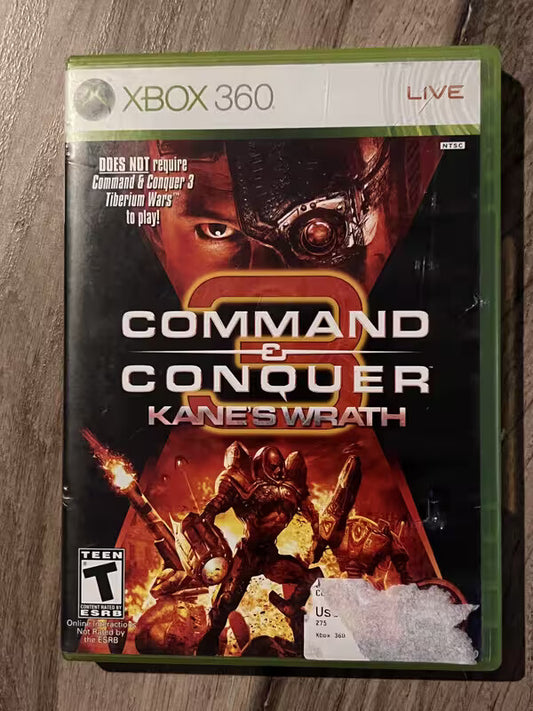 Command & Conquer 3 Kane's Wrath (Microsoft Xbox 360, 2008) CIB