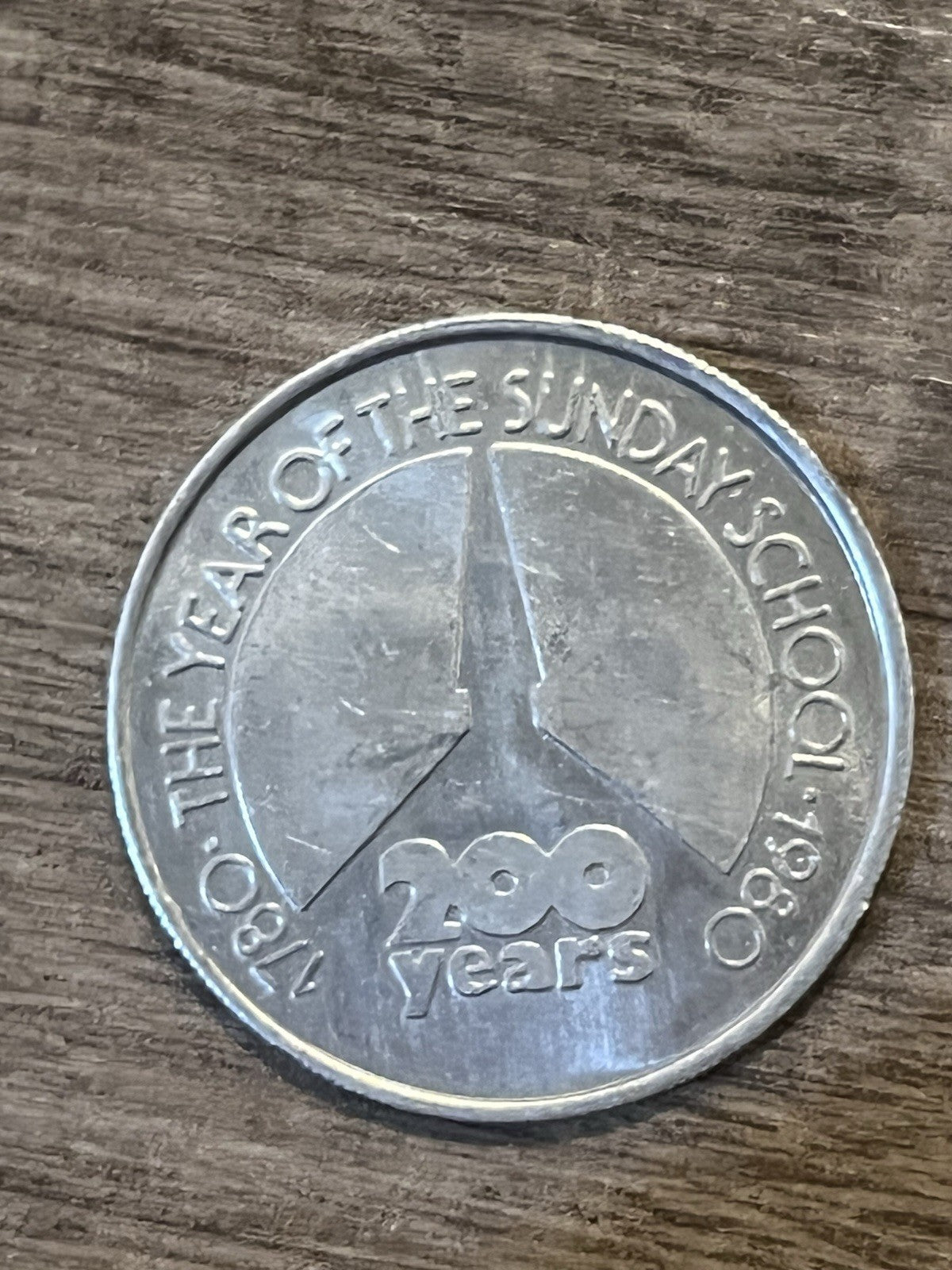 Sunday School: 200 Years (1780-1980) Aluminum Medal Coin Token