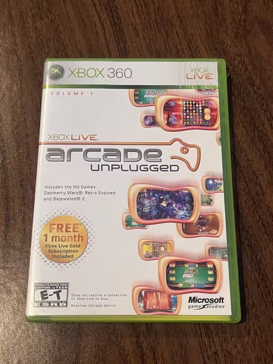 Xbox Live Arcade Unplugged (Microsoft Xbox 360, 2006) CIB COMPLETE IN BOX