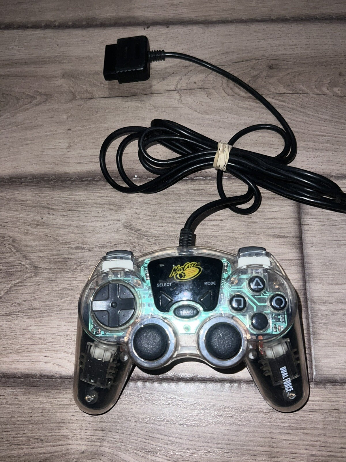 MadCatz Dual Force Clear Transparent Wired Controller For Sony Playstation 2 PS2