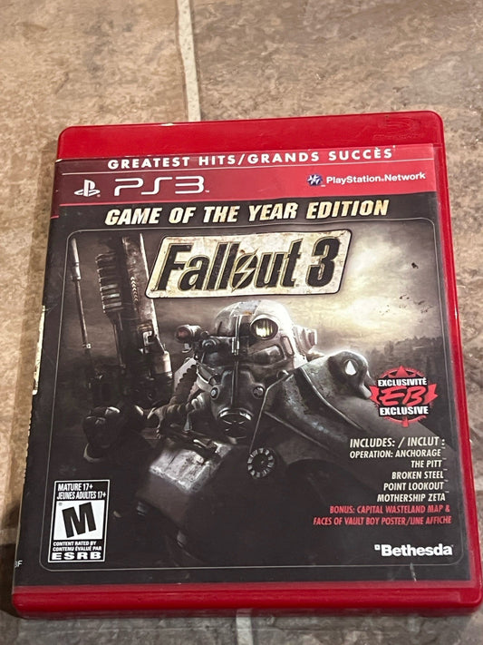 Fallout 3 Game of the Year Edition Sony Playstation 3 PS3 CASE + MANUAL ONLY