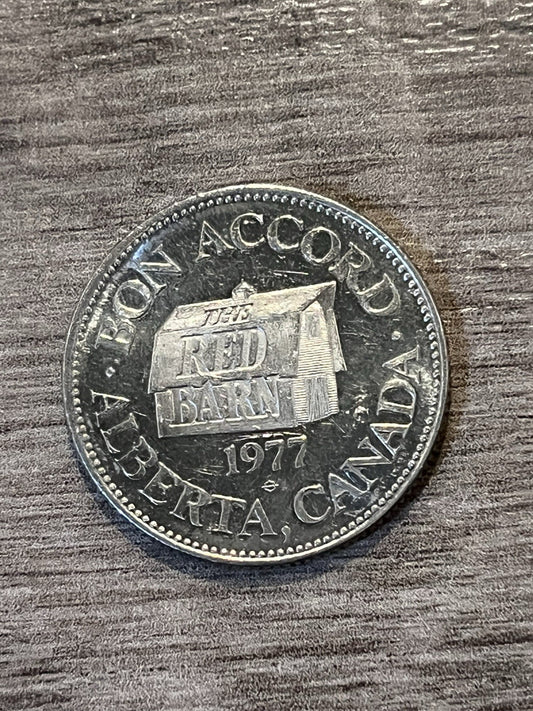 Bon Accord, Alberta 1977 Farmer Wagon Frosted Commenorative Coin