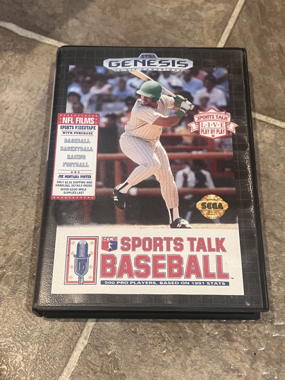 Sports Talk Baseball (Sega Genesis, 1992) WITH BOX NO MANUAL