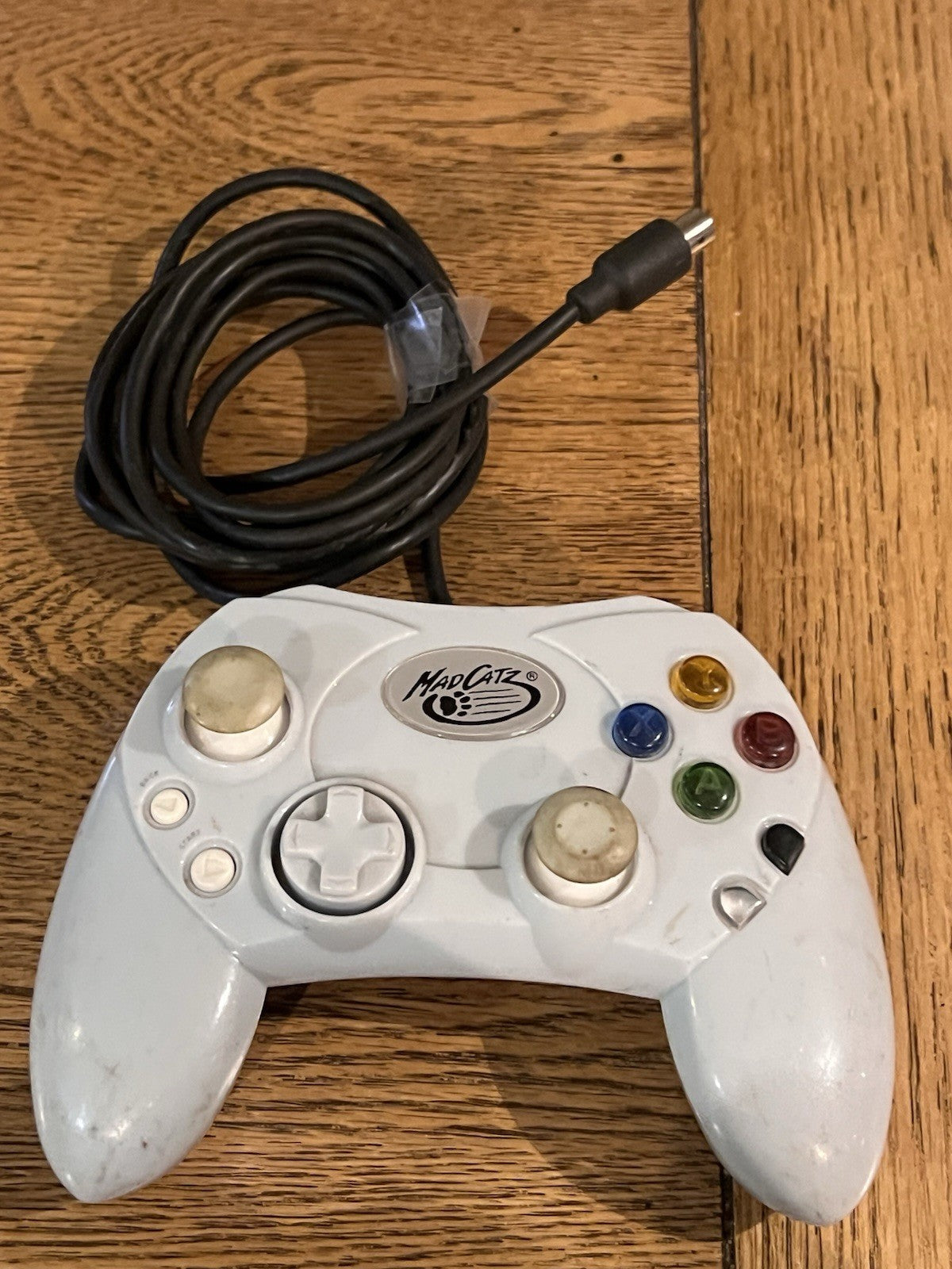 Mad Catz #4516 Ice Powder Blue Controller for Xbox White No Adapter Cable