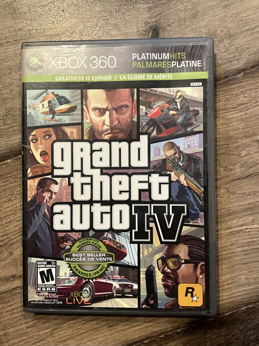 Grand Theft Auto IV: Platinum Hits (Microsoft Xbox 360, 2008) NO MANUAL