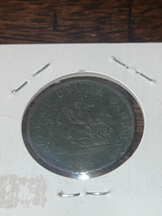 1854 Upper Canada 1/2 Penny Token