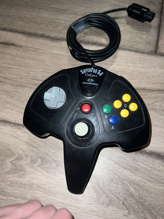 Superpad 64 Blue Gaming Controller N64 Nintendo 64 Model P-307 Colors Interact