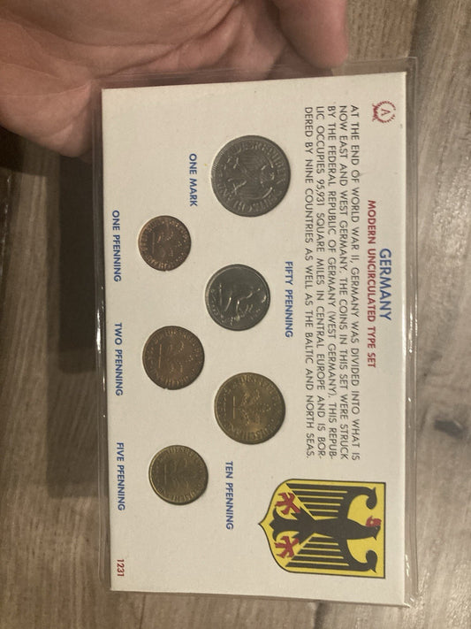 Germany Modern Uncirculated Type Set Coin Set 1950s-1960s