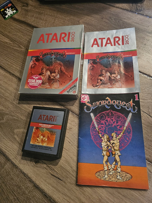 Swordquest Earthworld (Atari 2600, 1982) CIB COMPLETE WITH COMIC